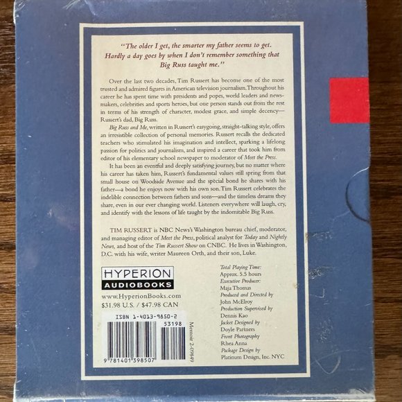 Big Russ and Me - Father and Son: Lessons in Life - by Tim Russert  CD A… - Picture 2 of 2